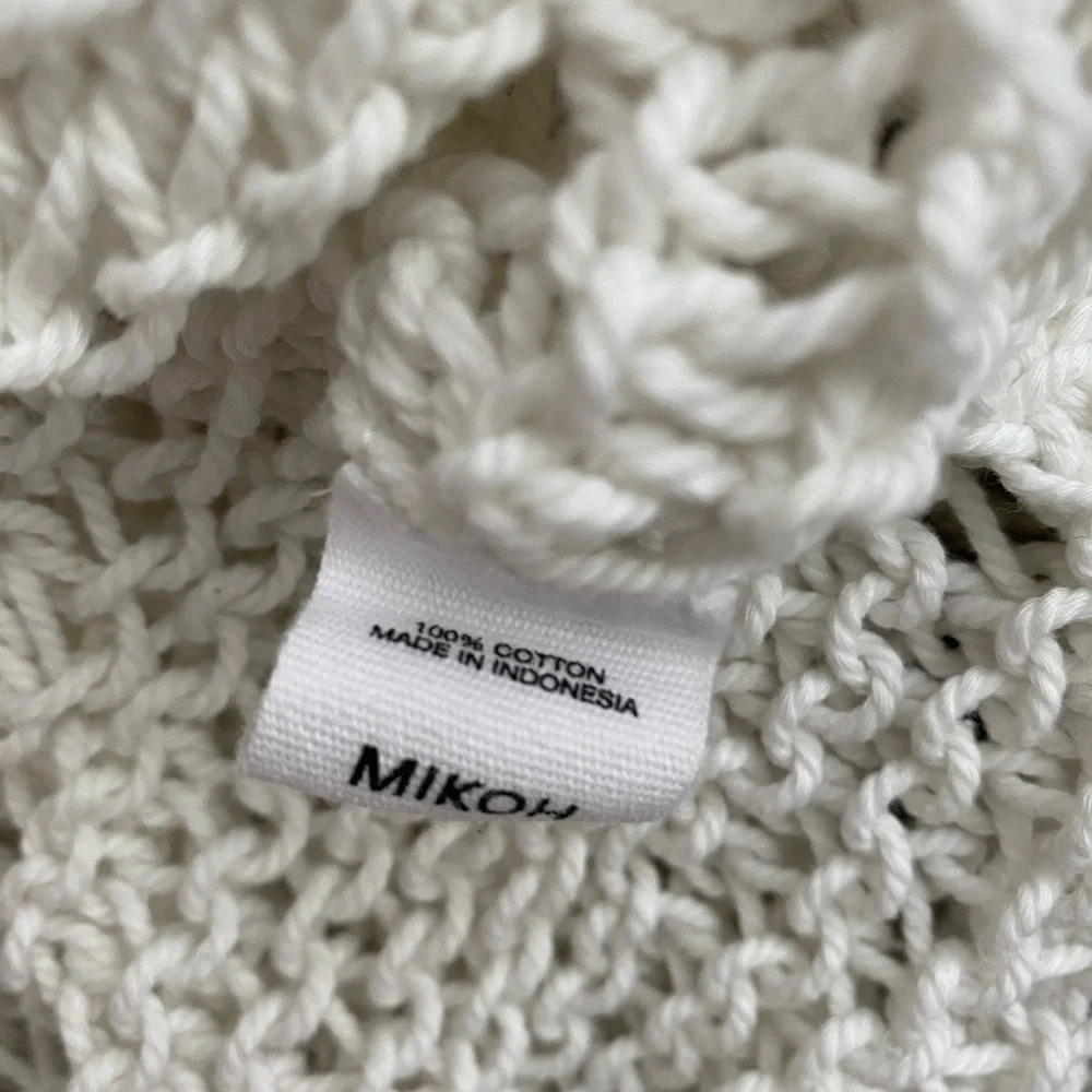 Mikoh White Open-Knit Lightweight Sweater